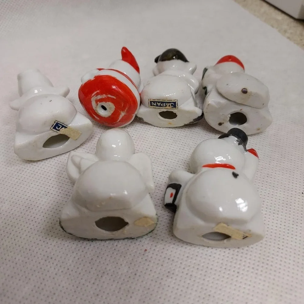 Commodore‎ Vintage 1950'S Japan Christmas Santa Placecard holders #3010 6 pieces